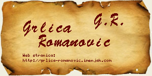Grlica Romanović vizit kartica